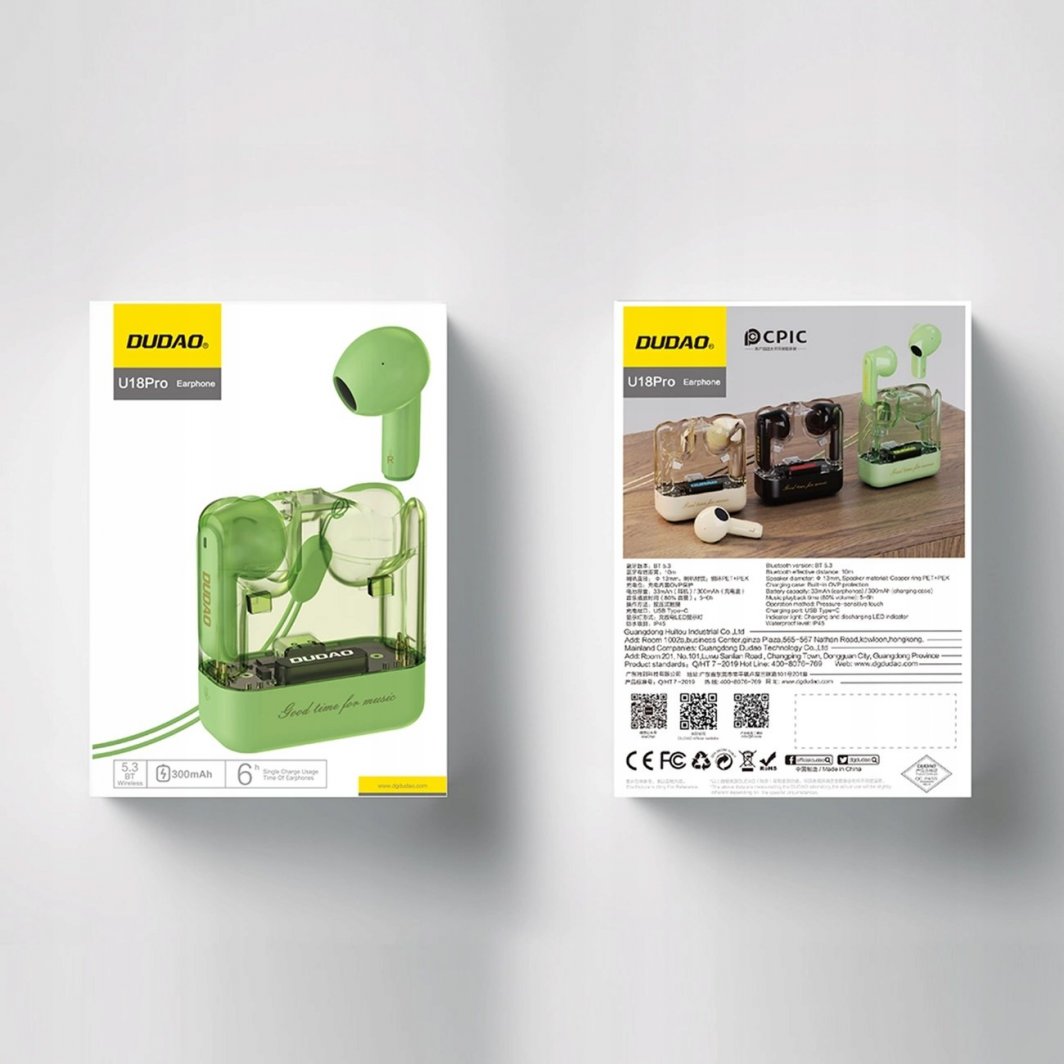 Dëgjuese Dudao U18Pro, të gjelbra