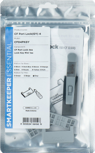 Set sigurie SmartKeeper Essential, 4 bllokues porte CF, 1 çelës Lock Key Mini, gri