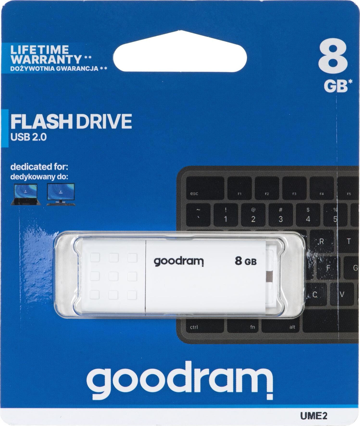 USB GoodRam UME2 (UME2-0080W0R11), 8GB