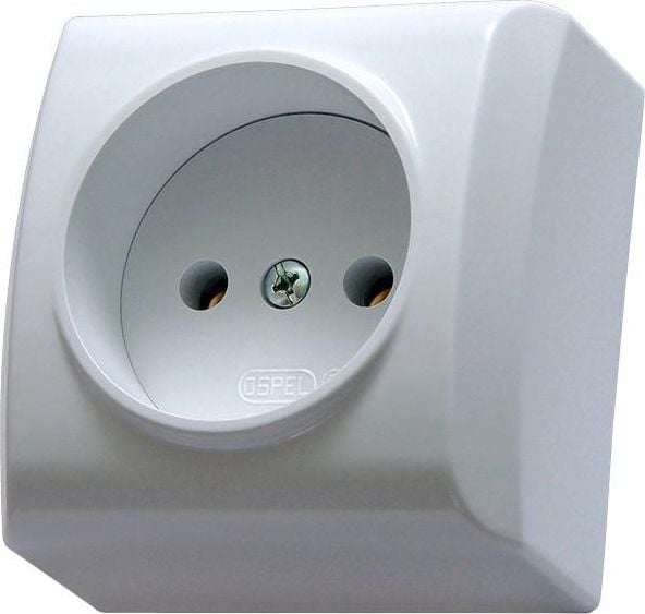 Prizë sipërfaqësore Ospel BIS GN-1B/00, 16A 250V, IP20, e bardhë