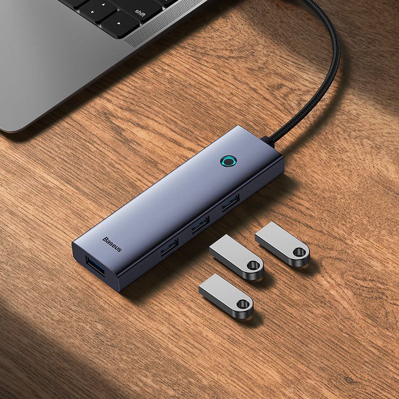 Hub USB Baseus 11 in 1, 2x HDMI 4K DP, RJ45, PD 100W, gri