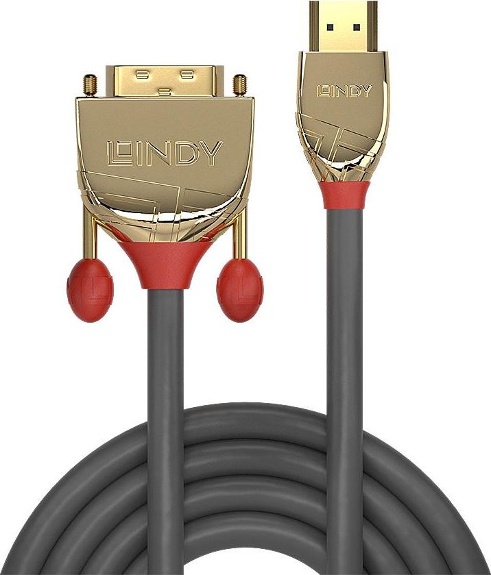 Kabllo adapter HDMI DVI Lindy Gold, 15m, e zezë