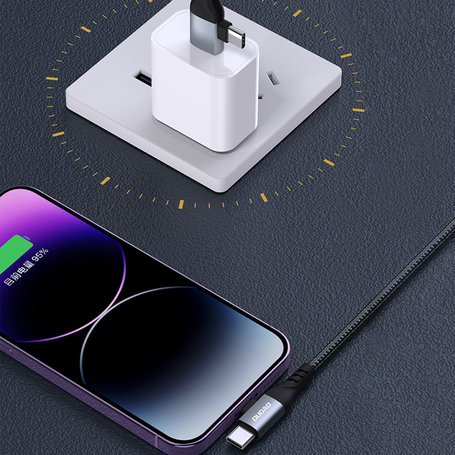 Kabllo USB Dudao L20 Pro 4in1, 1.5m, 65W, e zezë