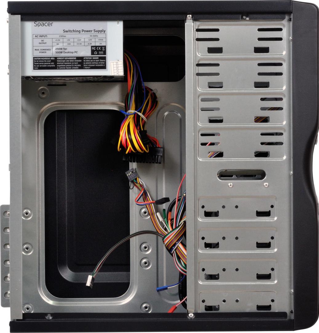Kasa kompjuteri Spacer New Mercury, ATX MidTower, me furnizim energjie, e zezë