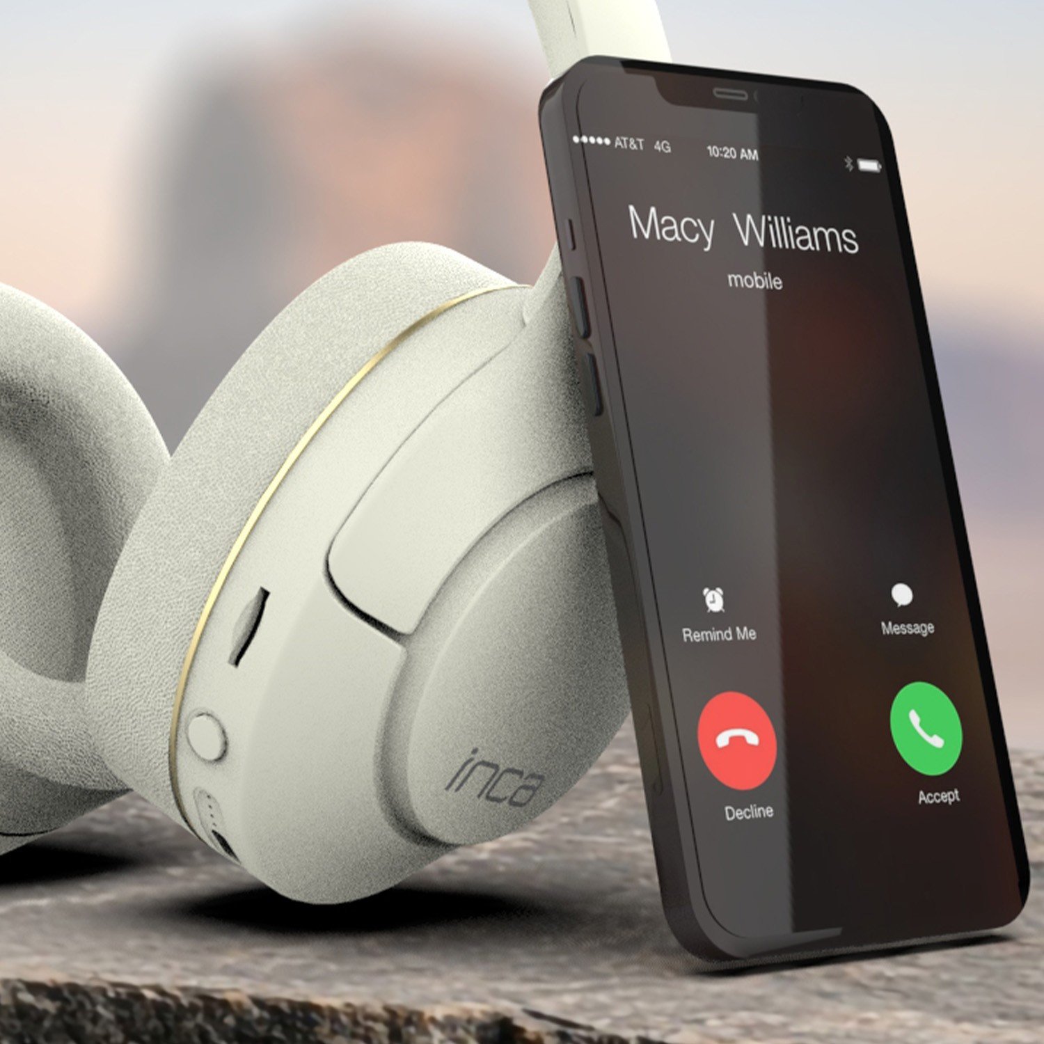Bluetooth слушалка Inca IBK-503B, моно, Bluetooth 5.3, USB-C, бела
