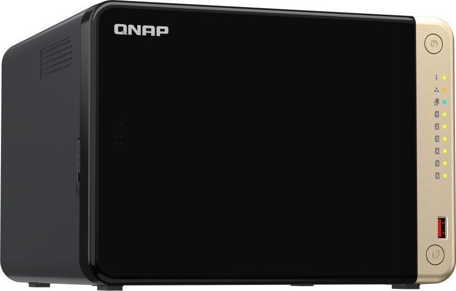 NAS сервер QNAP TS-664 8GB, 6 слотови, 2.5GbE, сив