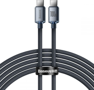 Kabllo karikimi Baseus Crystal Shine, USB C në USB C, 100W, 2m, e zezë