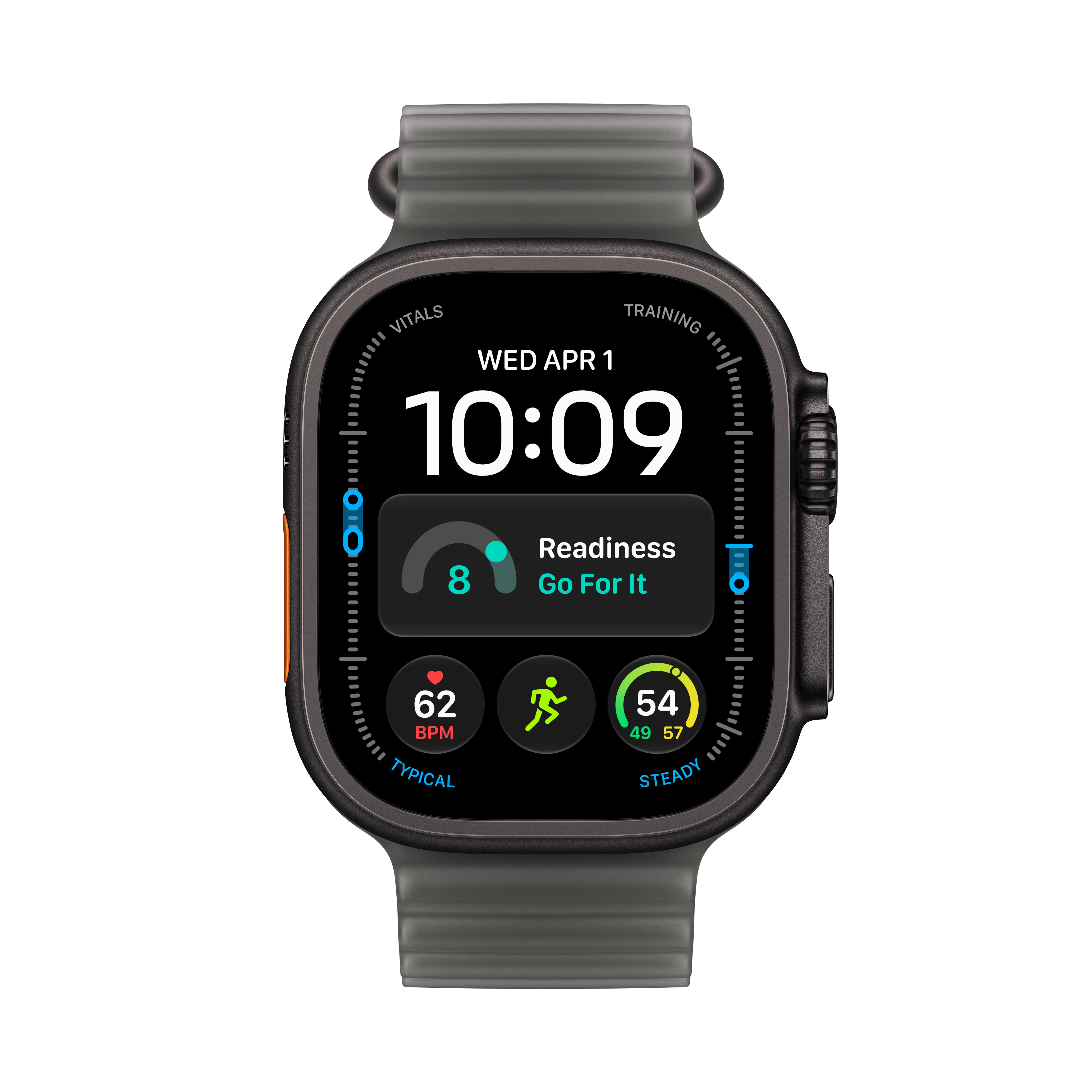 Apple Watch Ultra 4 Cellular 49mm Black Titanium Case with Translucent Black Ocean Band