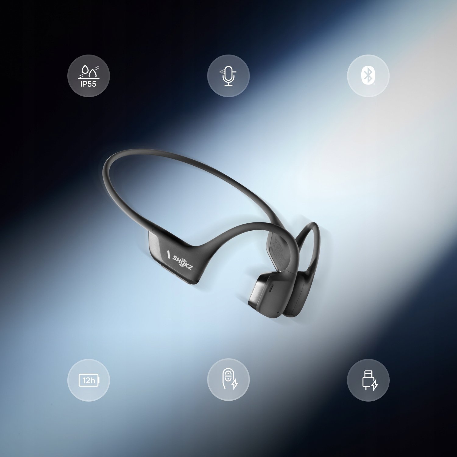 Kufje Bluetooth Shokz OpenRun Pro 2 Mini, pa tela, IP55, të zeza