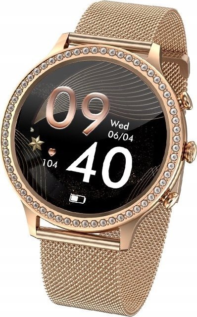 Ora inteligjente për femra Veltori VT310-1, Bluetooth, IP67, ari dhe rozë