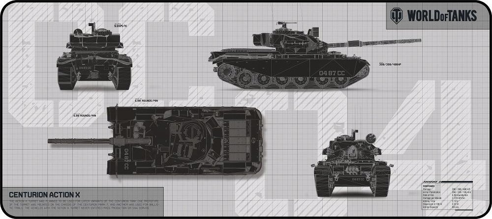 Mousepad gaming Yenkee Defender WT90, 900 x 400 mm, sipërfaqe e butë, me print World of Tanks
