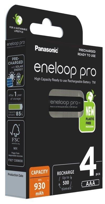 Bateri rikarikueshme Panasonic Eneloop Pro HR03 AAA, NiMH, 930mAh, e zezë