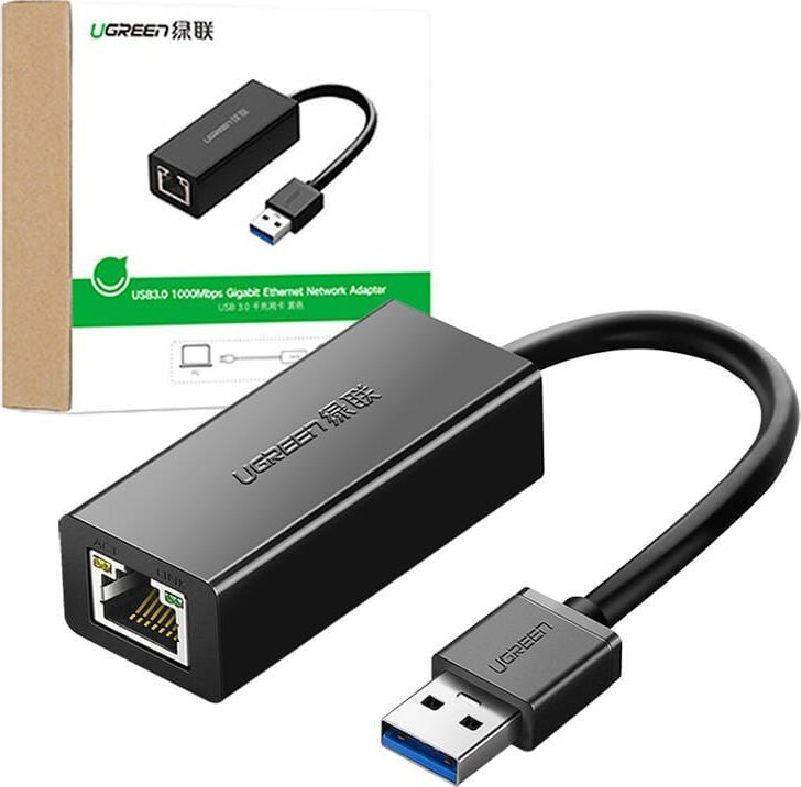 Adapter rrjeti USB 3.0 Ugreen CR111, RJ45 Ethernet 1000 Mbps, 2 copë, i zi 2