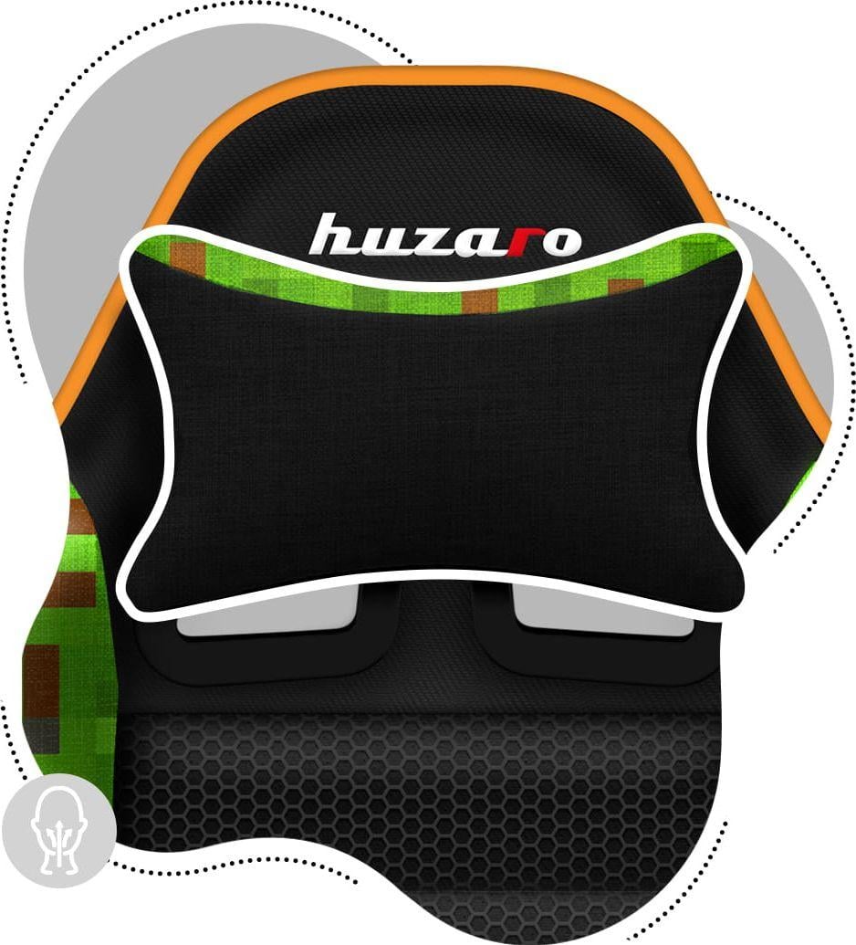 Karrige gaming HZ-Ranger 6.0 Pixel Mesh, për fëmijë, me jastëk lumbal, e zezë e gjelbër