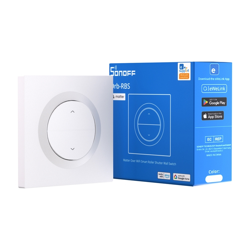 Çelës i mençur për roleta Sonoff Orb-RBS MINI-RBS-E, WiFi Matter, kompatibil me Google Home Alexa Apple Home, i bardhë