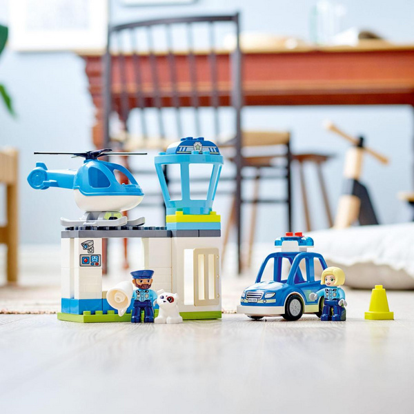 Lodër për fëmijë LEGO Duplo Police Station Helicopter (10959), e kaltër