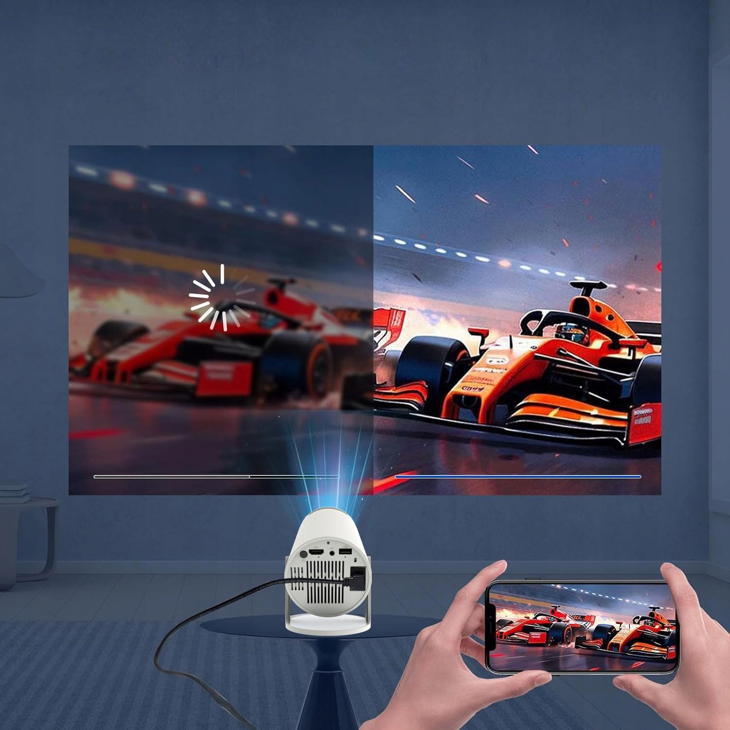 Projektor portabël Zenwire R1 MINI, Android 12, Full HD 4K, gri
