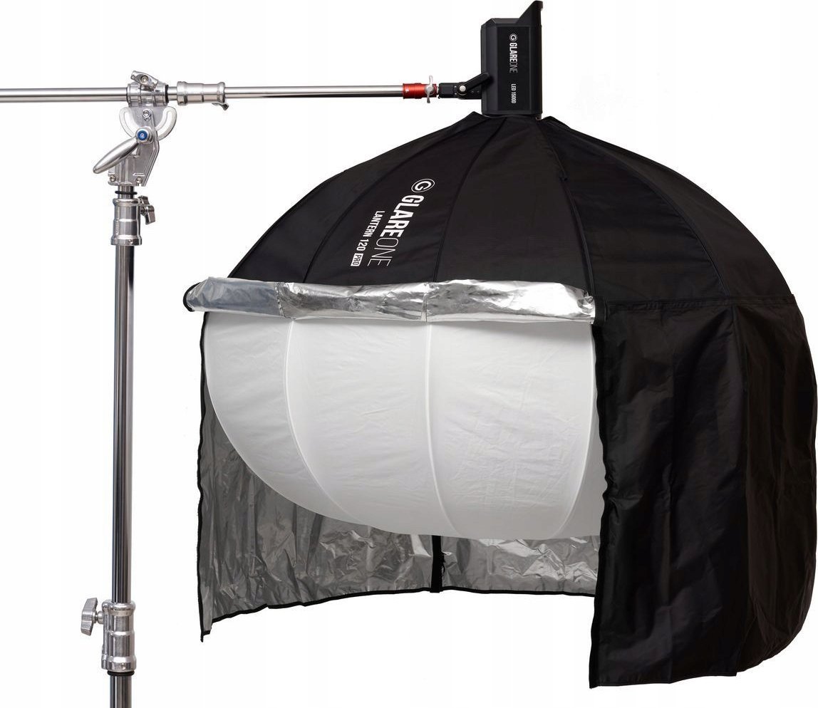 Softbox sferik GlareOne Lantern 120 PRO, 120cm, me skirtë kontrolli, i bardhë