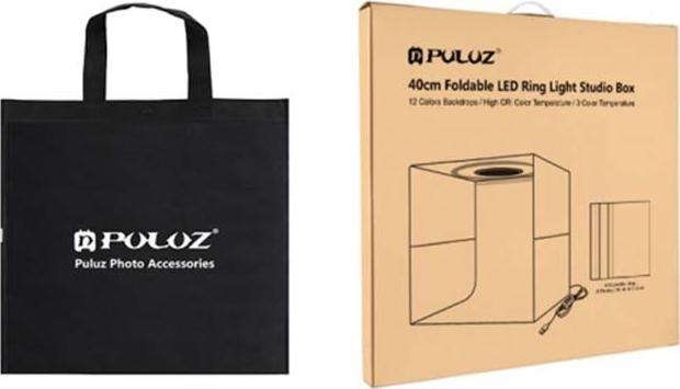 Tendë fotografike Puluz PU5041B, 40 cm, LED 25lm 3200-6500K, e bardhë 2