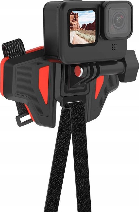 Држач за кацига за мотоцикл Telesin, за GoPro и акциона камера, ротација 180°, црн