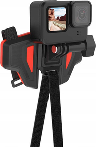 Mbajtëse për helmetë motoçiklete Telesin, për GoPro dhe kamera aksion, rrotullim 180°, e zezë