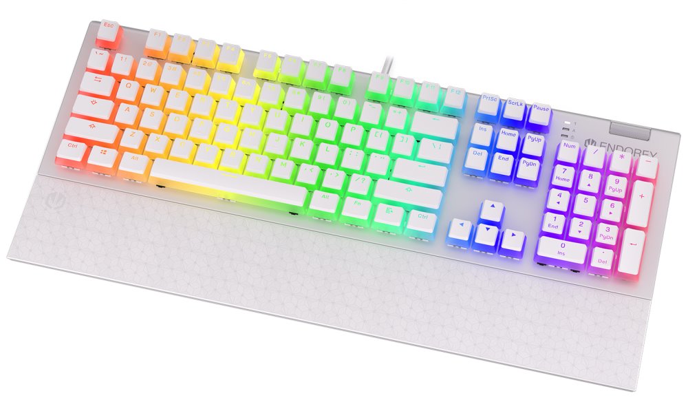 Tastierë mekanike ENDORFY Omnis Pudding Onyx White, QWERTY, Kailh Brown RGB, e bardhë