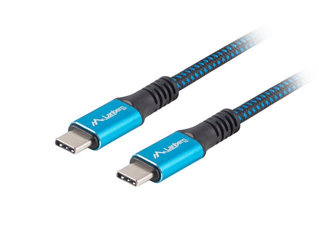 Kabllo Lanberg, USB C / USB C, 0.5 m, e zezë