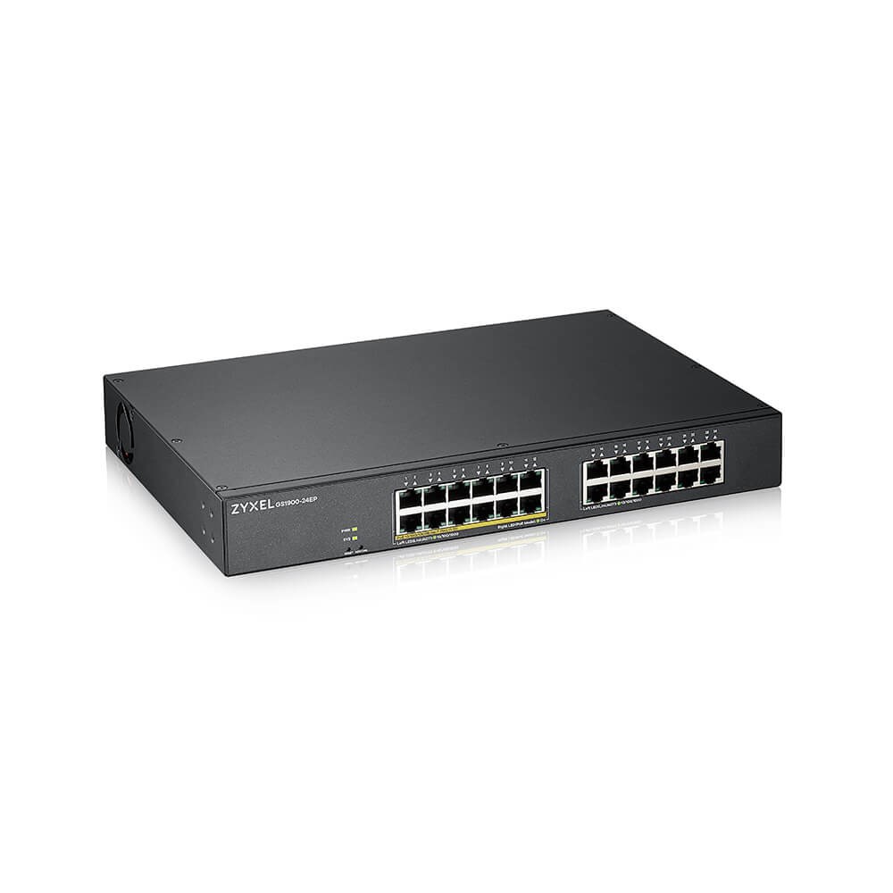 Switch Zyxel GS1900-24EP, 24 porta Gigabit, PoE Plus, për rack