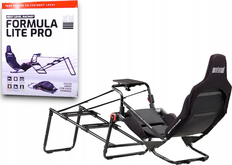 Kokpit garash Next Level Racing Formula Lite Pro, i palosshëm, i rregullueshëm, i zi