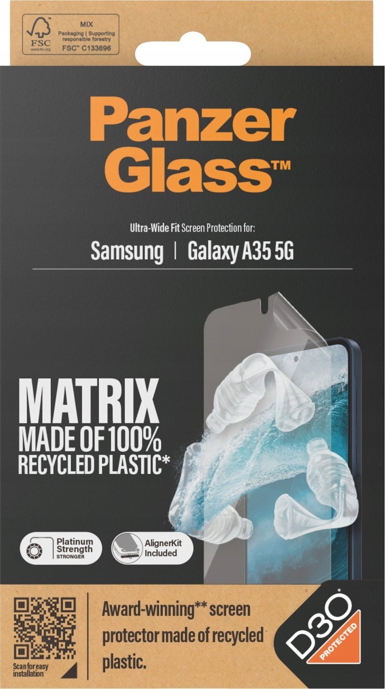 Mbrojtës ekrani PanzerGlass Matrix për Samsung Galaxy A35 5G, Ultra Wide Fit, transparent