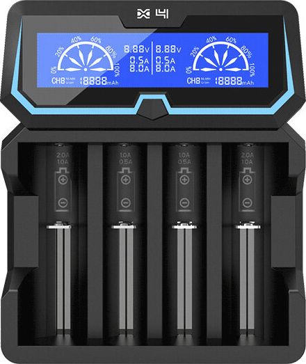 Karikues baterish Xtar X4, 4 kanale, ekran LCD, i zi