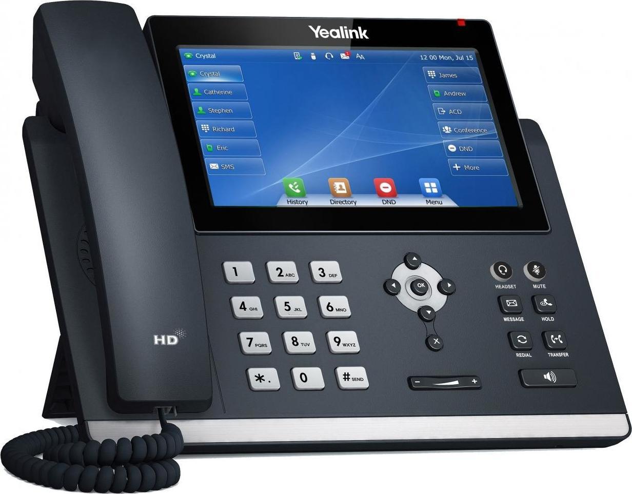 Telefoni VoIP Yealink T48U, ekran 7", Gigabit, i zi