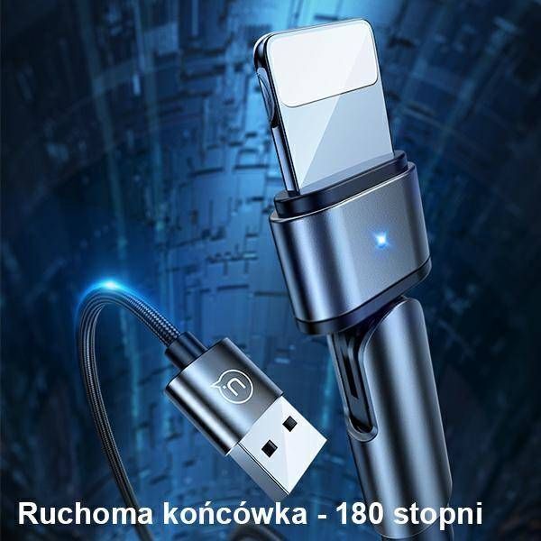 Kabllo USB Usams U85, USB A në Lightning, 1 m, jeshile