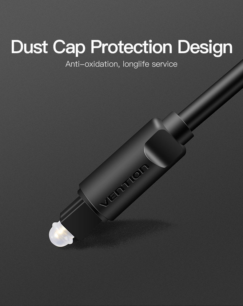Kabllo audio optike Vention Toslink, 2m, i zi