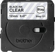 Rrip etiketuese Brother BTAG-131, 12mm x 4m, tekst i zi në transparent