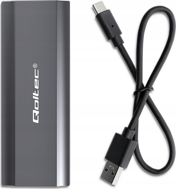 Kuti e jashtme Qoltec NV2271, për SSD M.2 SATA NVMe, USB C, 2TB, gri