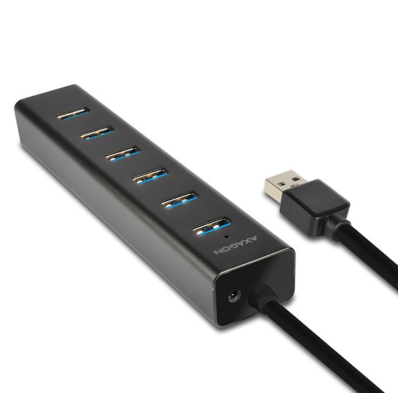 Qendër USB Axagon HUE-SA7BP, 7x USB-A 3.0, 2A, e hirtë