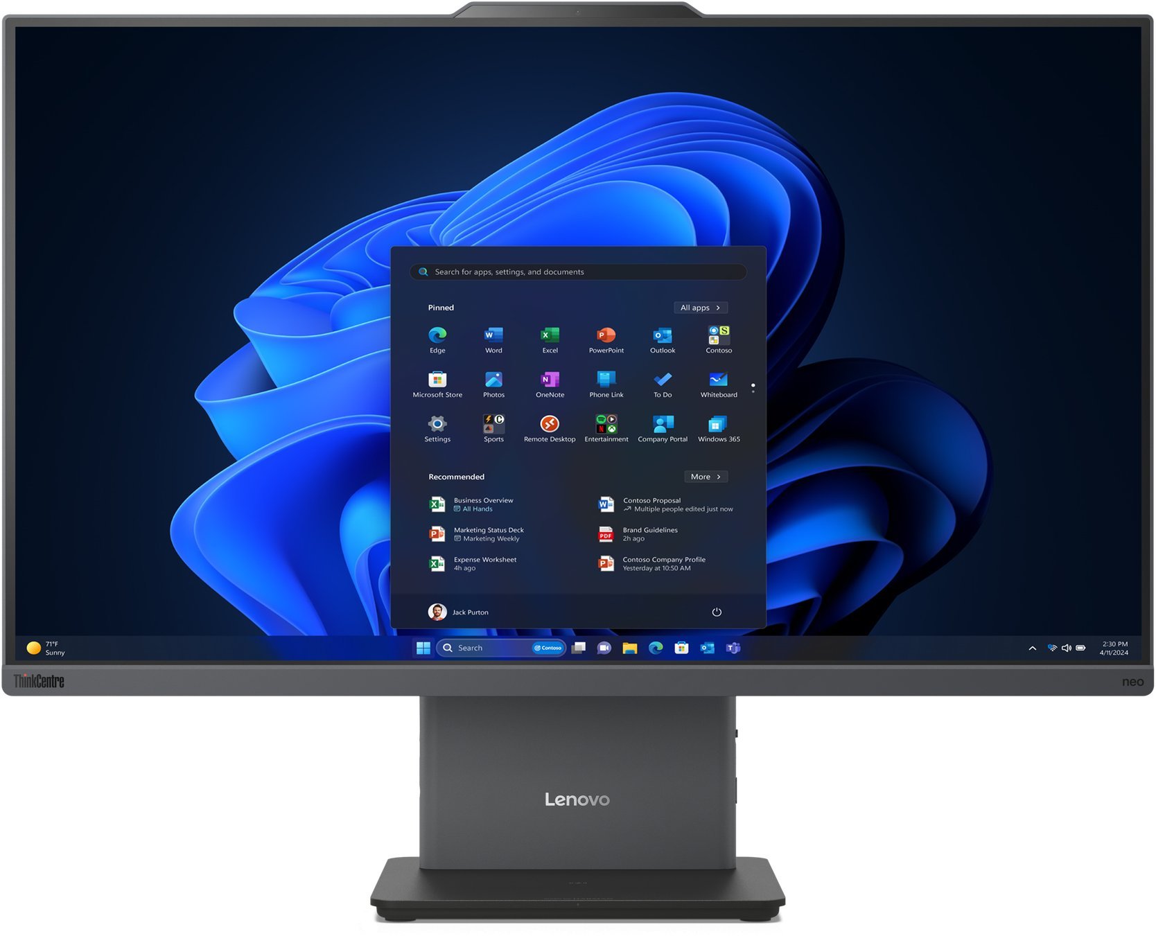 Kompjuter All in One Lenovo ThinkCentre Neo 55a 24 Gen 6, Ryzen 5, 16GB RAM, 512GB SSD, 23.8" FHD, gri