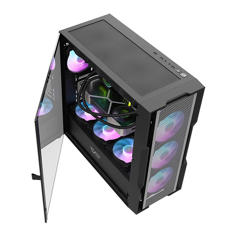 Kuti kompjuteri Darkflash DK431 Mesh, ATX, xham i temperuar, e zezë