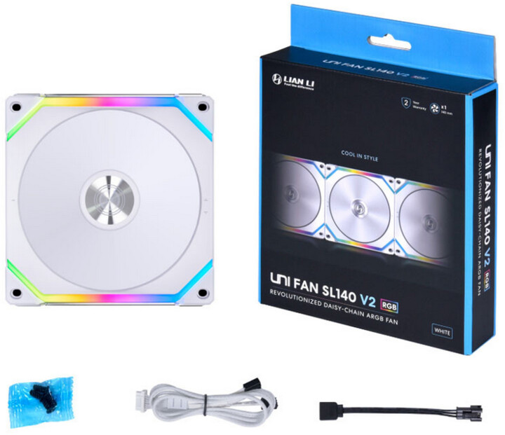 Ventilator LIAN-LI UNI FAN SL120 V2 ARGB PWM - 140mm, i bardhë