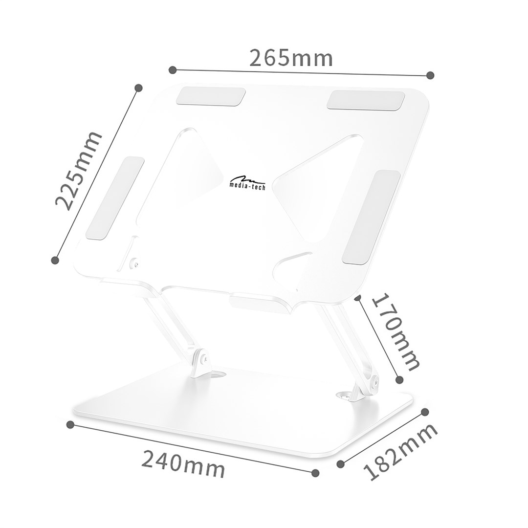 Mbajtëse laptopi Mediatech LAPTOP STAND MT2661W, për 10-17", e rregullueshme, ergonomike