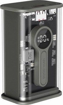 Надворешна батерија Gembird Transparent, 9000mAh, 2x USB, црна