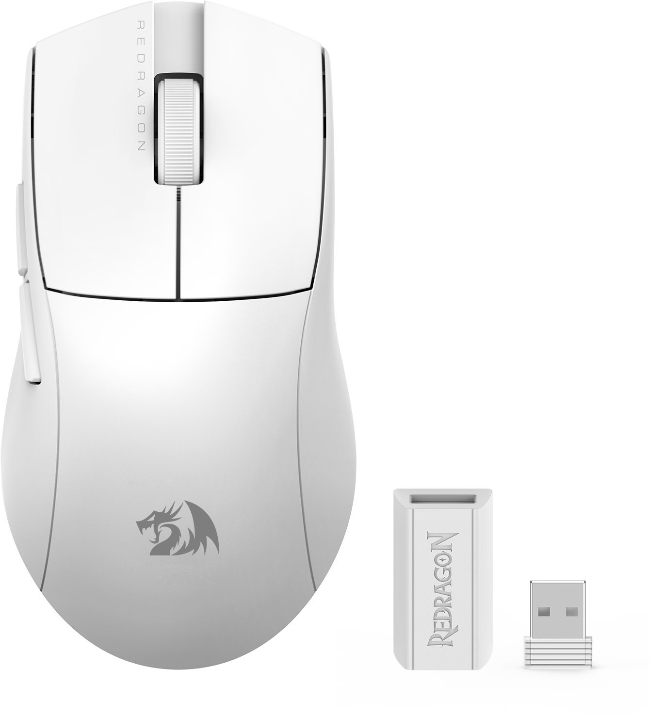 Maus gaming Redragon M916W LIT 1K, me kabllo dhe pa kabllo, i bardhë