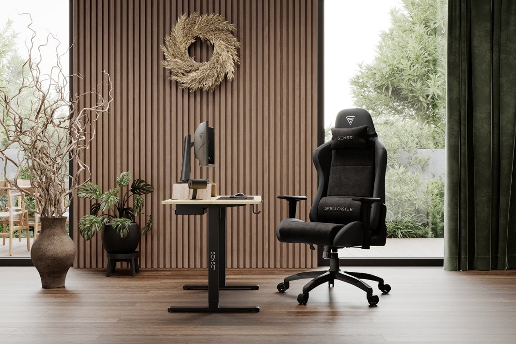 Karrige SENSE7 Spellcaster FUKU XL, material+lëkurë, e zezë