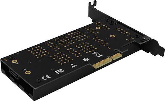 [OUTLET] Përshtatës Axagon PCI-E x4 to 2x M.2 NVMe dhe ftohje aktive SATA