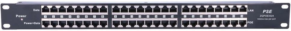 Panel patch ExtraLink (EX.2015), 19", 24x RJ45, PoE Injector