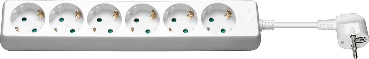 Kabllo vazhduese MicroConnect, 6 priza, 1.5m, e bardhë 