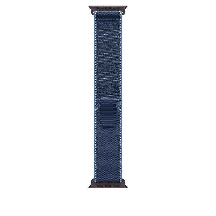 Apple Watch 49mm Loop, Blue/Bright Blue Trail Loop, S/M, Black Titanium Finish