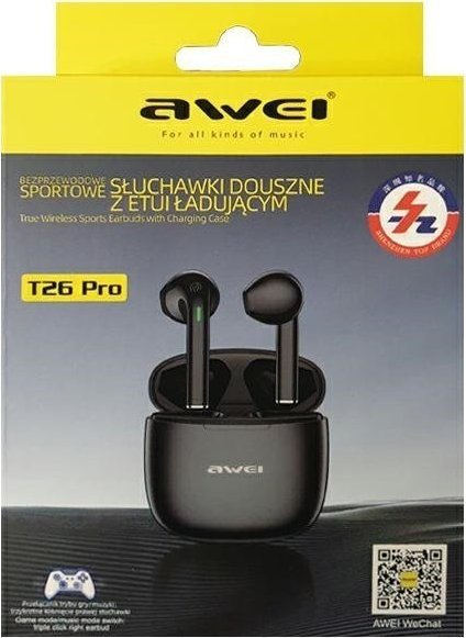 Kufje wireless Awei T26 Pro, TWS, Bluetooth 5.3, të zeza