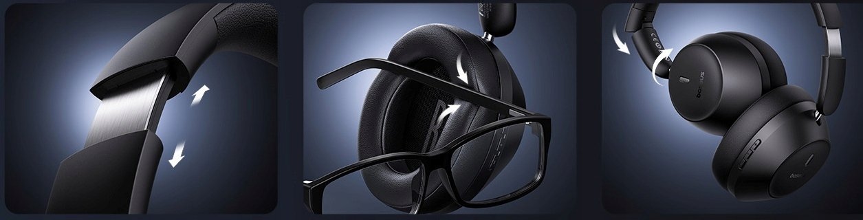 Kufje wireless Baseus Bass 35 Max, Bluetooth 5.3, 50 orë bateri, gri